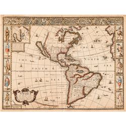 1626 JOHN SPEED Map Titled America with those known Parts in that unknown Worlde