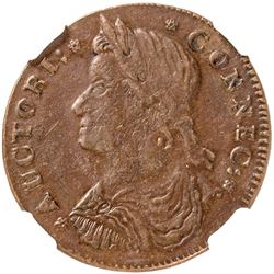 1787 Connecticut Copper Draped Bust Left Choice Grade of NGC XF-45 BN