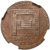 Image 2 : 1795 Washington Grate Halfpenny Large Buttons Reeded Edge NGC graded MS-64 Brown