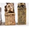 Image 8 : 3 Assorted Chinese Hardstone Carved Fu Dog Seals
