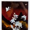 Image 2 : Chinese Lacquer Wood Panel Inlaid w/ Shell & Stone