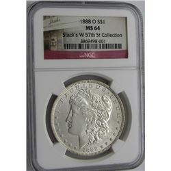 1888-O MORGAN SILVER DOLLAR NGC MS 64