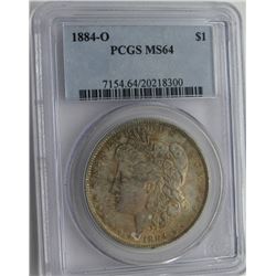 1884-O MORGAN SILVER DOLLAR PCGS MS 64