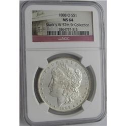 1888-O MORGAN SILVER DOLLAR NGC MS 64