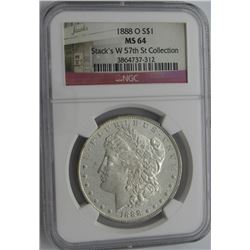 1888-O MORGAN SILVER DOLLAR NGC MS 64