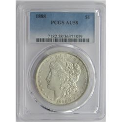 1888-P PCGS AU58 Morgan Silver Dollar $