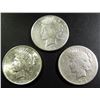 Image 1 : 1922 XF/AU, (2) 1923-S CIRC PEACE DOLLARS