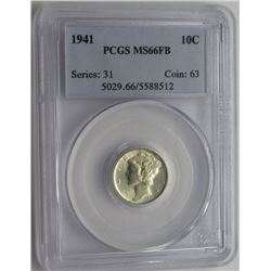 1941 Mercury Dime PCGS MS66FB 10C