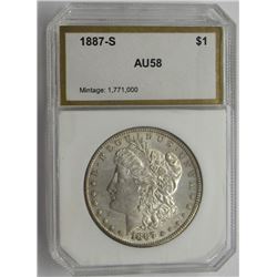 1887-S PCI AU58 MORGAN SILVER DOLLAR