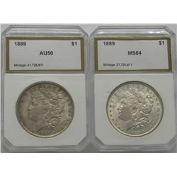 2- PCI GRADED MORGANS