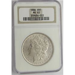 1886-P NGC MS63 MORGAN SILVER DOLLAR