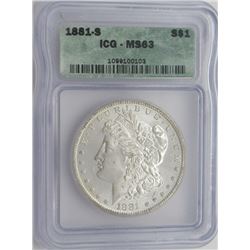 1881-S ICG MS63 MORGAN SILVER DOLLAR