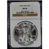 Image 1 : 1992 AMERICAN SILVER EAGLE NGC MS 69