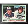 Image 1 : 1977 Strikeout Leaders Nolan Ryan / Phil Niekro Topps Baseball Card #206