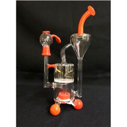 EVOLUTION CYCLONE 6.25" RED GLASS BONG W/ BOWL