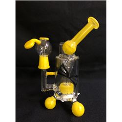 EVOLUTION TROPICAL STORM 7" YELLOW GLASS BONG W/ BOWL