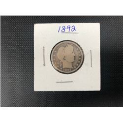 1892  USA   25 CENTS    .900 SILVER