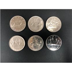 LOT OF 6 CANADIAN DOLLARS VARIOUS YEARS