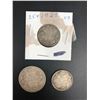 Image 1 : 1910   50 CENTS AND 2  1929 25 CENTS CANADIAN    .925 SILVER