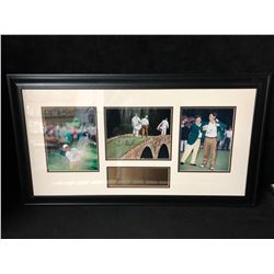 LIMITED EDITION FRED COUPLES AUTOGRAPHED FRAMED GOLF PHOTO DISPLAY (38" X 20")