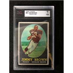 1958 TOPPS #62 JIM BROWN ROOKIE CARD (7 NM)