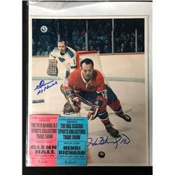GLENN HALL & HENRI RICHARD SIGNED COLOR PHOTO W/ 1997 TRADE SHOW TICKETS