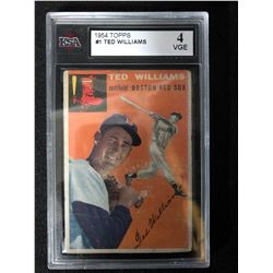1954 TOPPS #1 TED WILLIAMS (4 VGE)