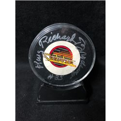 RICHARD BRODEUR SIGNED CANUCKS HOCKEY PUCK