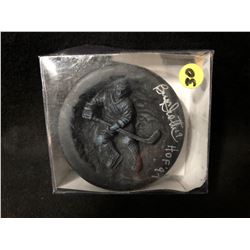 BRYAN TROTTIER SIGNED CARVED HOCKEY PUCK