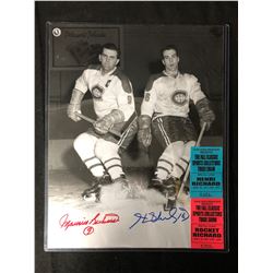 MAURICE & HENRI RICHARD SIGNED BLACK/ WHITE PHOTO W/ TRADE SHOW TICKETS