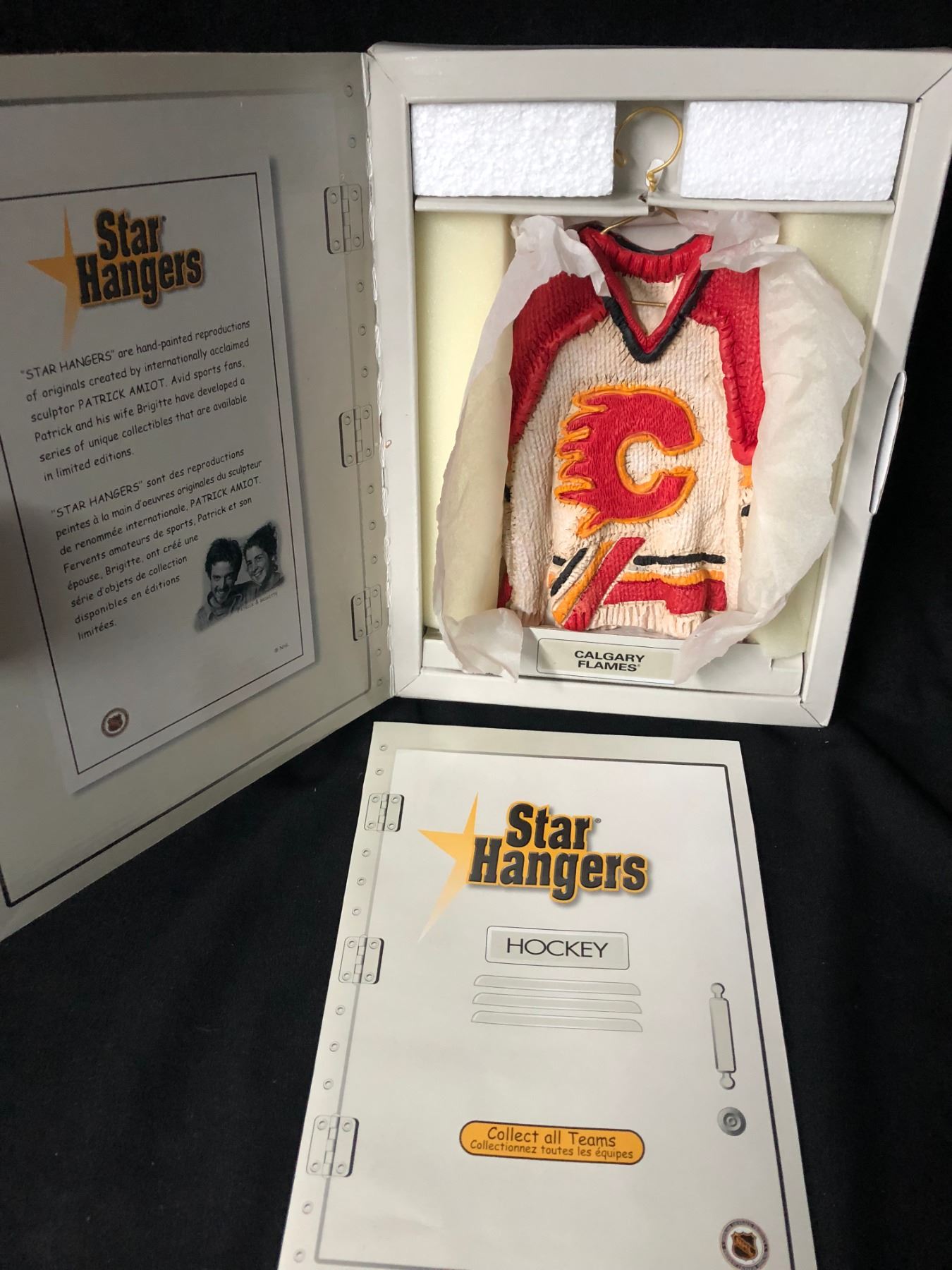 NHL STAR HANGERS "CALGARY FLAMES" (6" X 10") HAND PAINTED UNIQUE ART