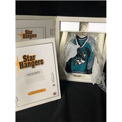 NHL STAR HANGERS "SAN JOSE SHARKS" (6" X 10") -HAND PAINTED UNIQUE ART-