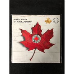 ROYAL CANADIAN MINT HEARTS AGLOW   $5.00  COIN .999 SILVER