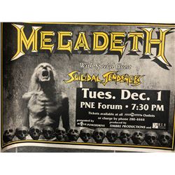 OFFICIAL MEGADETH W/ GUESTS SUICIDAL TENDENCIES CONCERT POSTER (VANCOUVER BC)