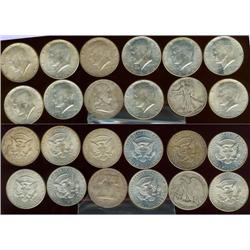 Lot of (12) silver halves