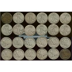 Lot of (12) Walking Liberty halves