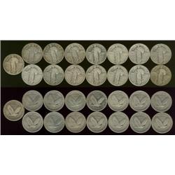 Lot of (15) Standing Liberty quarters