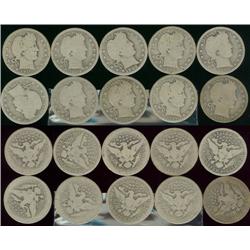 Lot of (10) Barber quarters