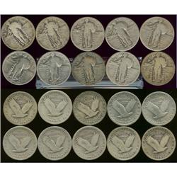 Lot of (10) Standing Liberty quarters