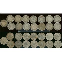 Lot of (15) Barber dimes
