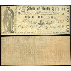 Civil War Confederate $1 note North Carolina 1861