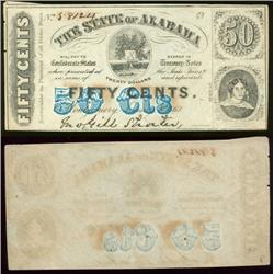 Civil War Confederate CSA 50 cent note Alabama 1863