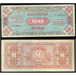 Series 1945 20 Mark note Allied Military Script