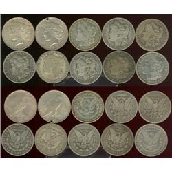 Lot of (10) Morgan silver dollars