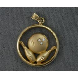 14K DIAMOND BOWLING PENDANT
