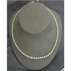 MIKIMOTO GRADUATED CULTURED PEARL NECKLACE