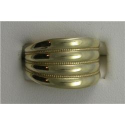 14K RIBBED WIDE BAND
