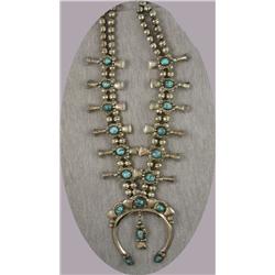 STERLING TURQUOISE SQUASH NECKLACE