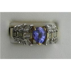 14K TANZANITE & DIAMOND RING