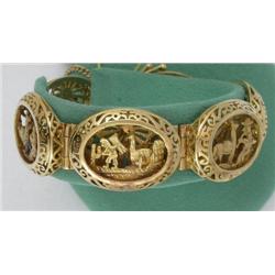 18K MANGER SCENE LINK BRACELET
